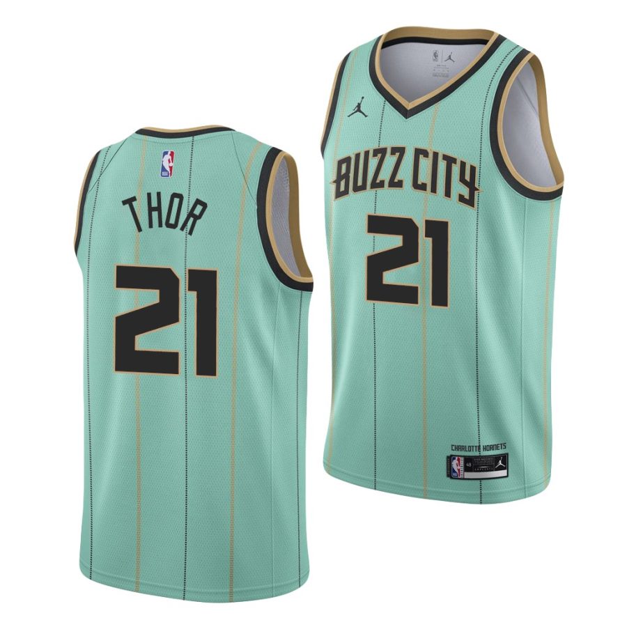 jt thor hornets 2021 mint green city edition 2021 nba draft jersey