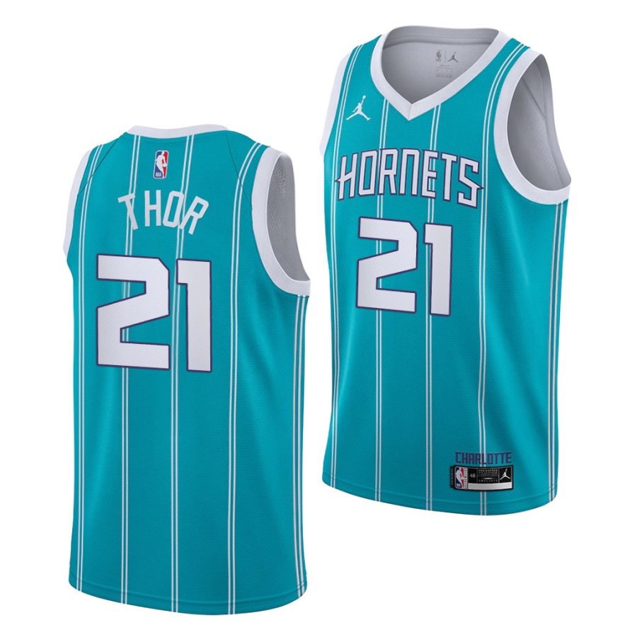 jt thor hornets 2021 teal icon edition 2021 nba draft jersey