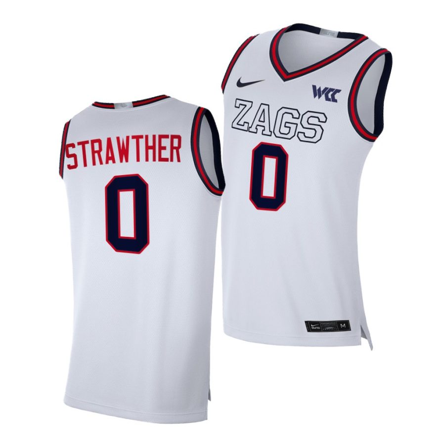 julian strawther gonzaga bulldogs college basketball 2021 22 replica jersey