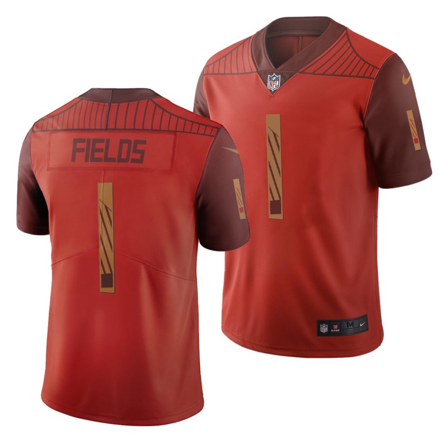 justin fields 49ers 2021 nfl draft city edition men's orange jersey