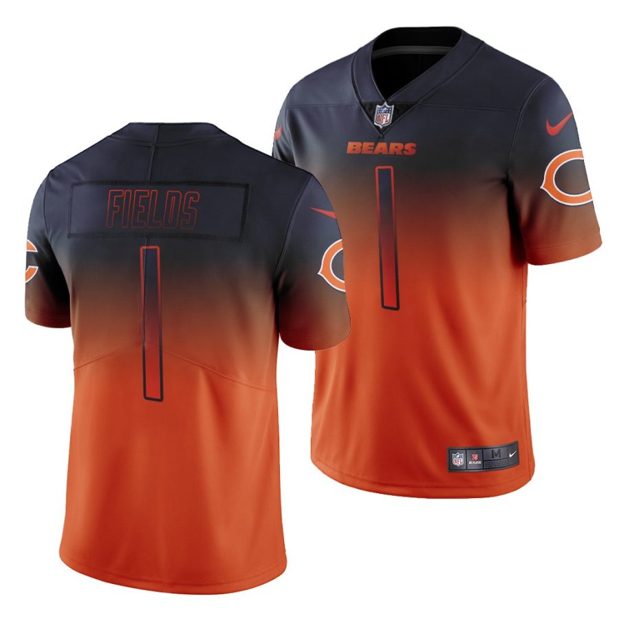 justin fields bears 2021 nfl draft city edition men's orange jersey