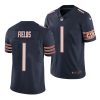 justin fields bears 2021 nfl draft vapor limited men's navy jersey