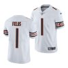 justin fields bears 2021 nfl draft vapor limited men's white jersey