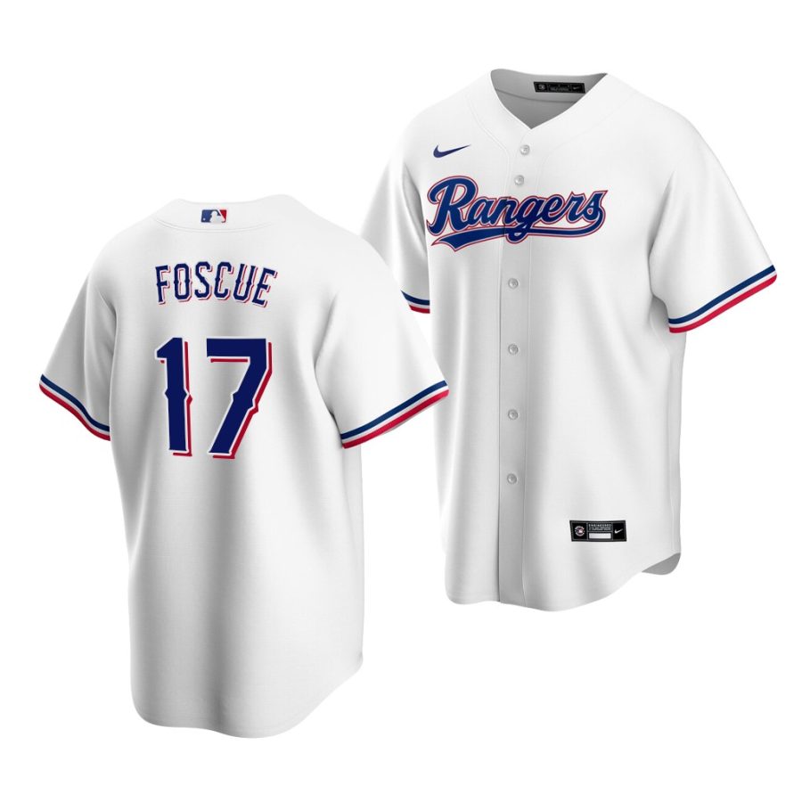 justin foscue rangers 2020 mlb draft replica home white jersey