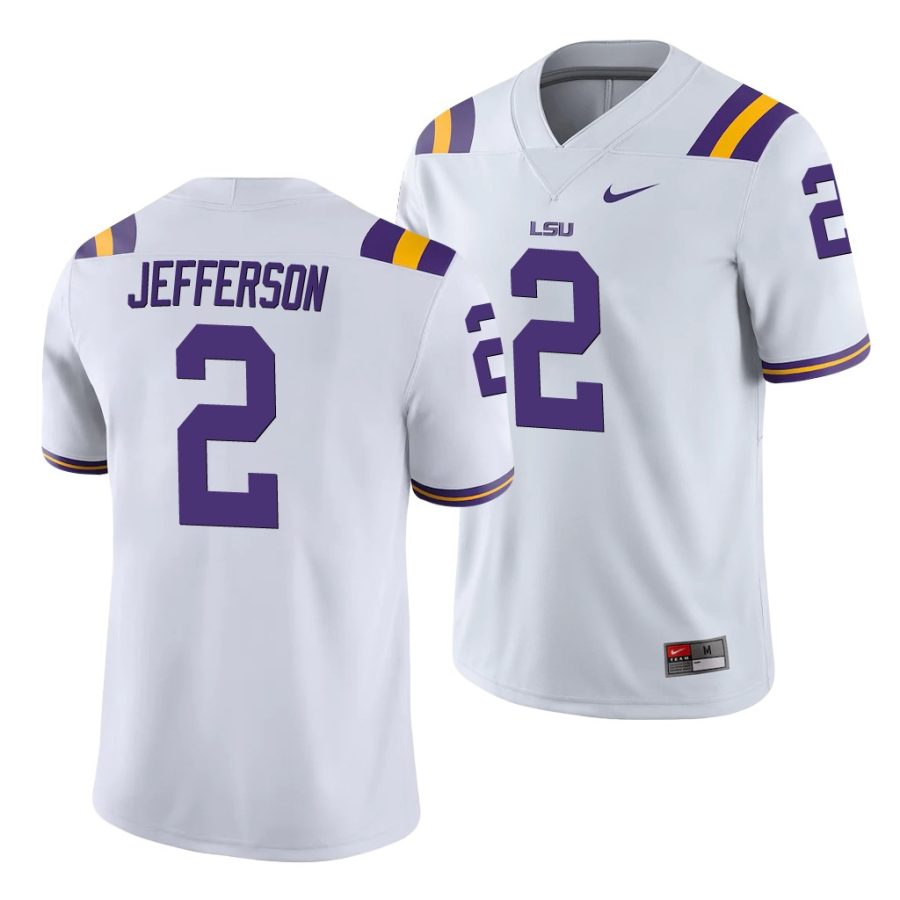 justin jefferson white college football men's jersey