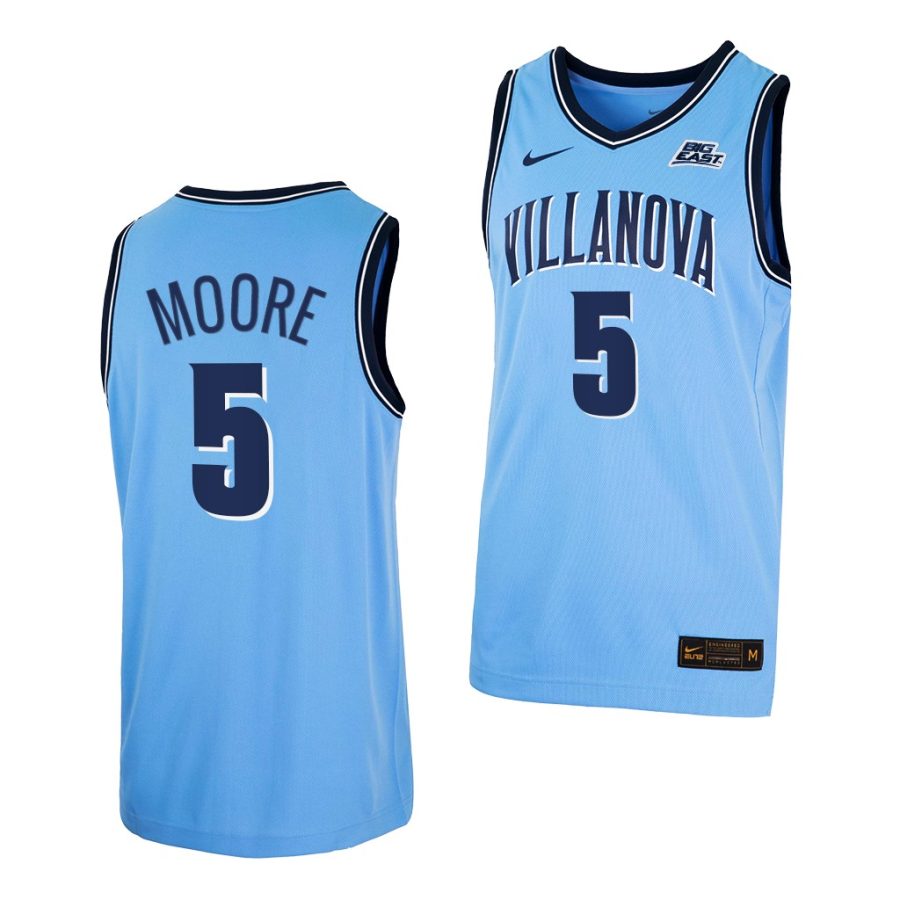 justin moore blue college basketball villanova wildcats jersey