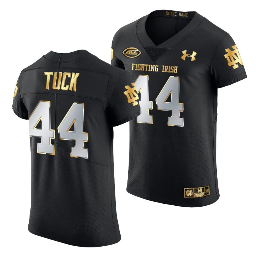 justin tuck black golden edition notre dame fighting irish jersey