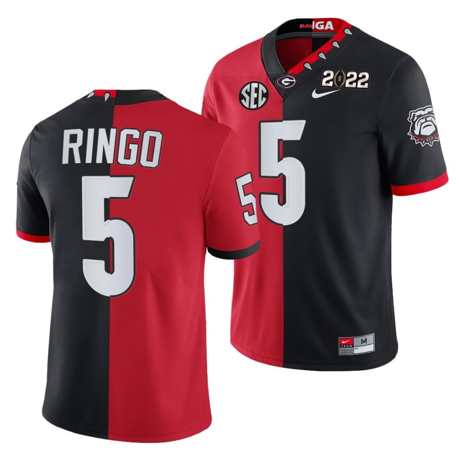 kelee ringo georgia bulldogs red black 2021 cfp national champions split edition jersey