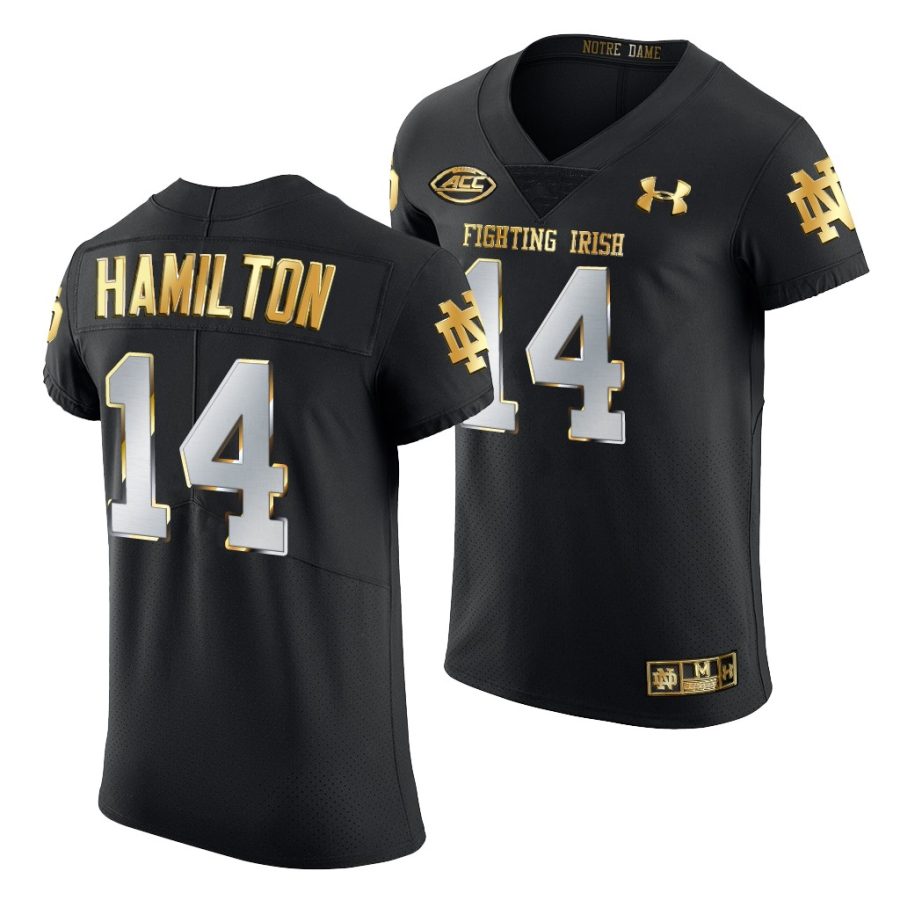 kyle hamilton black golden edition notre dame fighting irish jersey