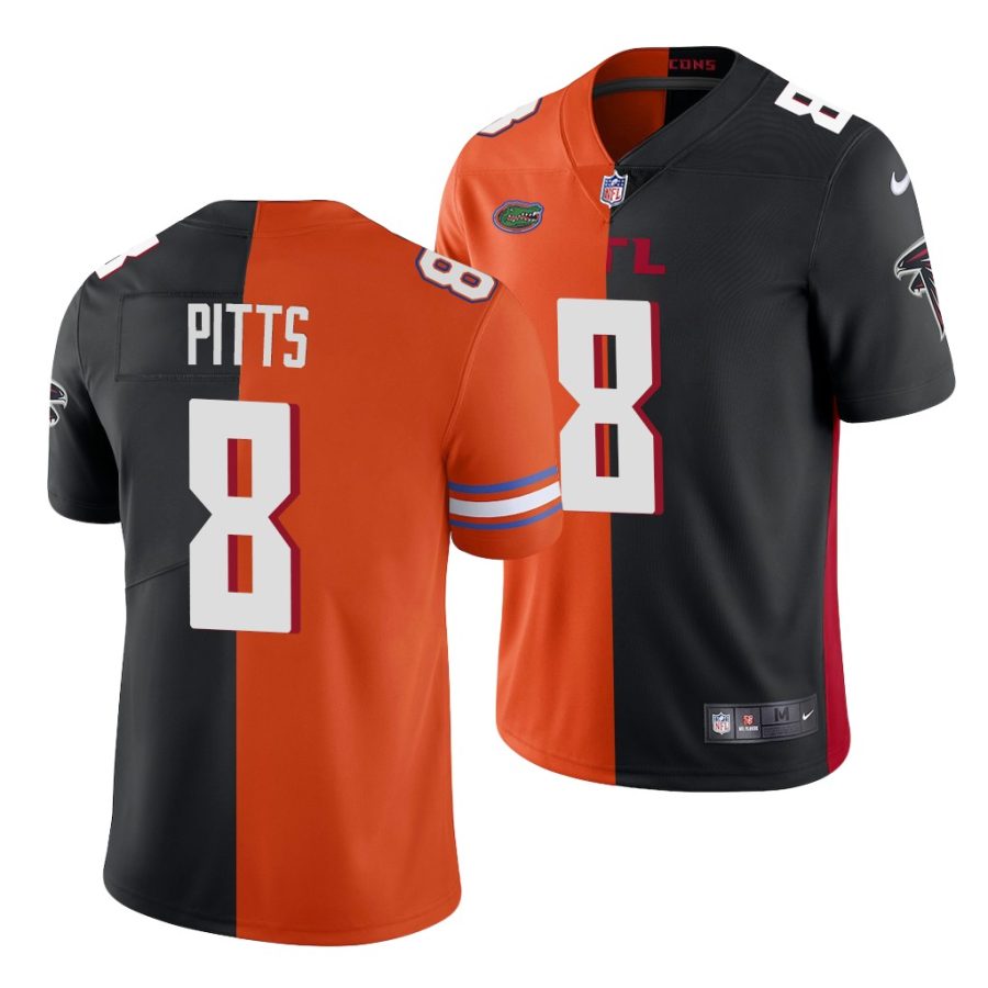 kyle pitts falcons orange black 2021 nfl draft split jersey