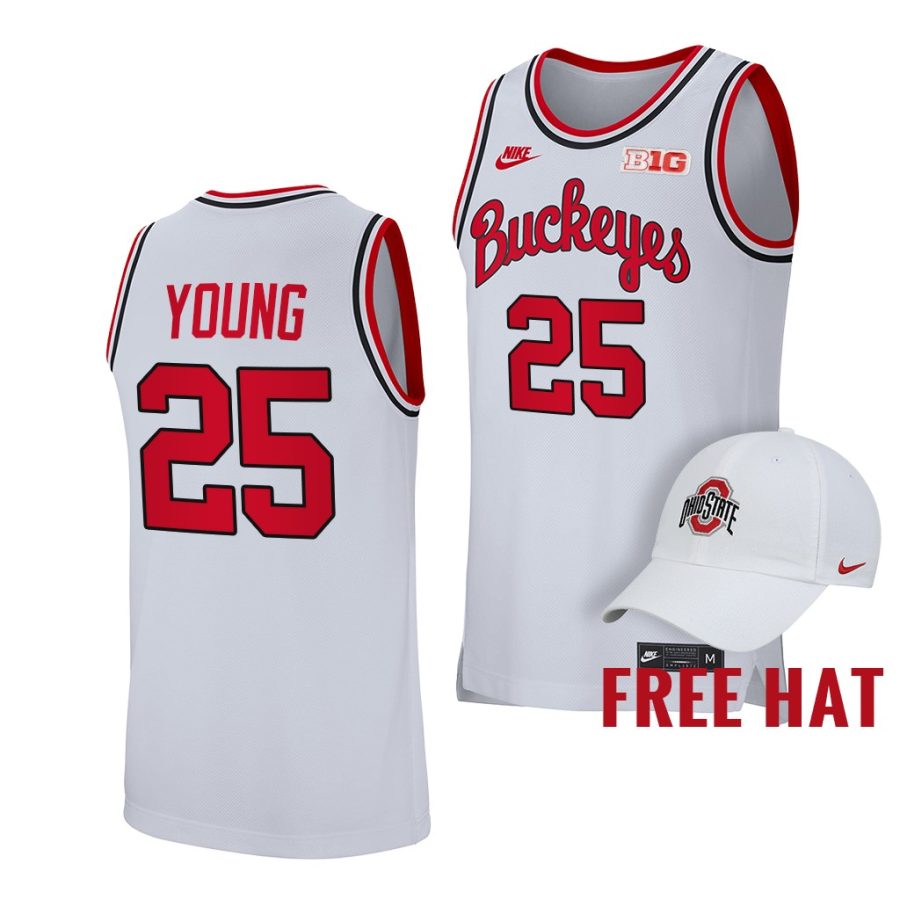 kyle young ohio state buckeyes young 2021 22college basketball retro jersey