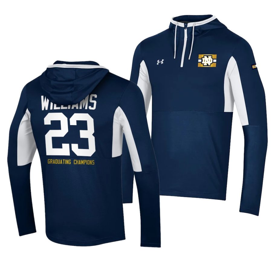 kyren williams navy 2021 shamrock series quarter zip jacket hoodie