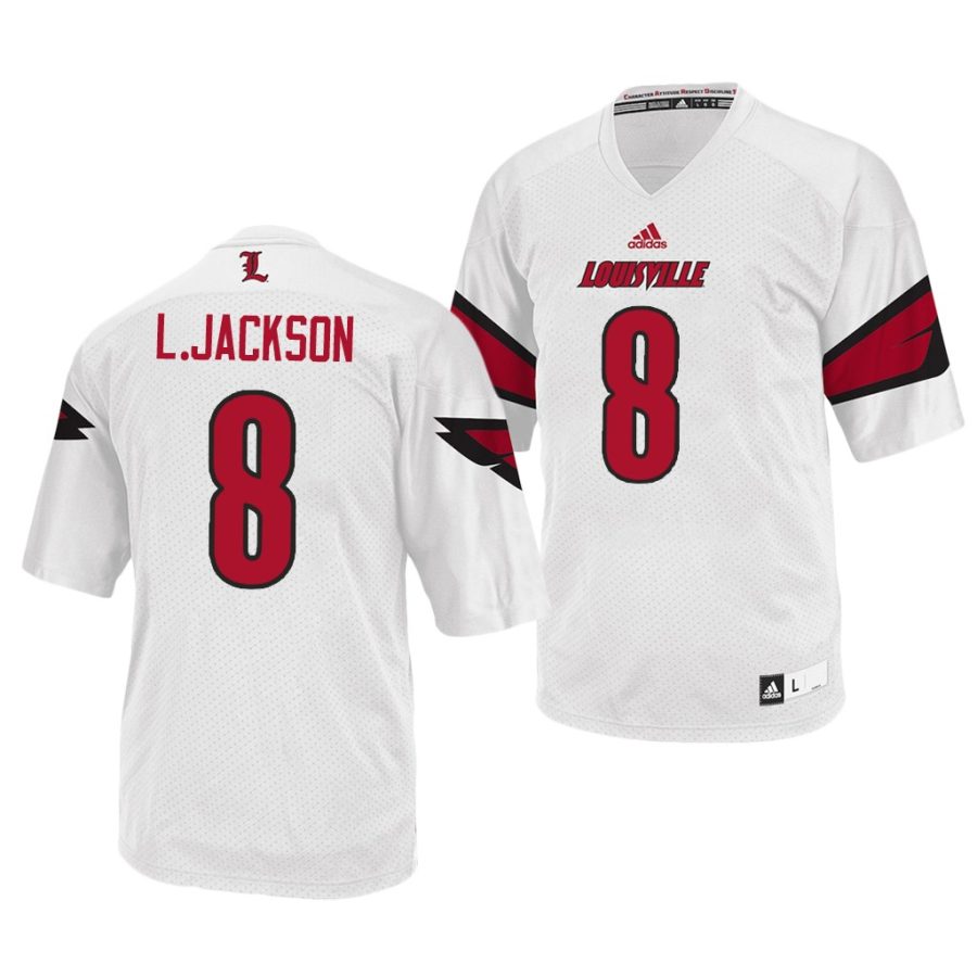 louisville cardinals lamar jackson white college football men's jersey