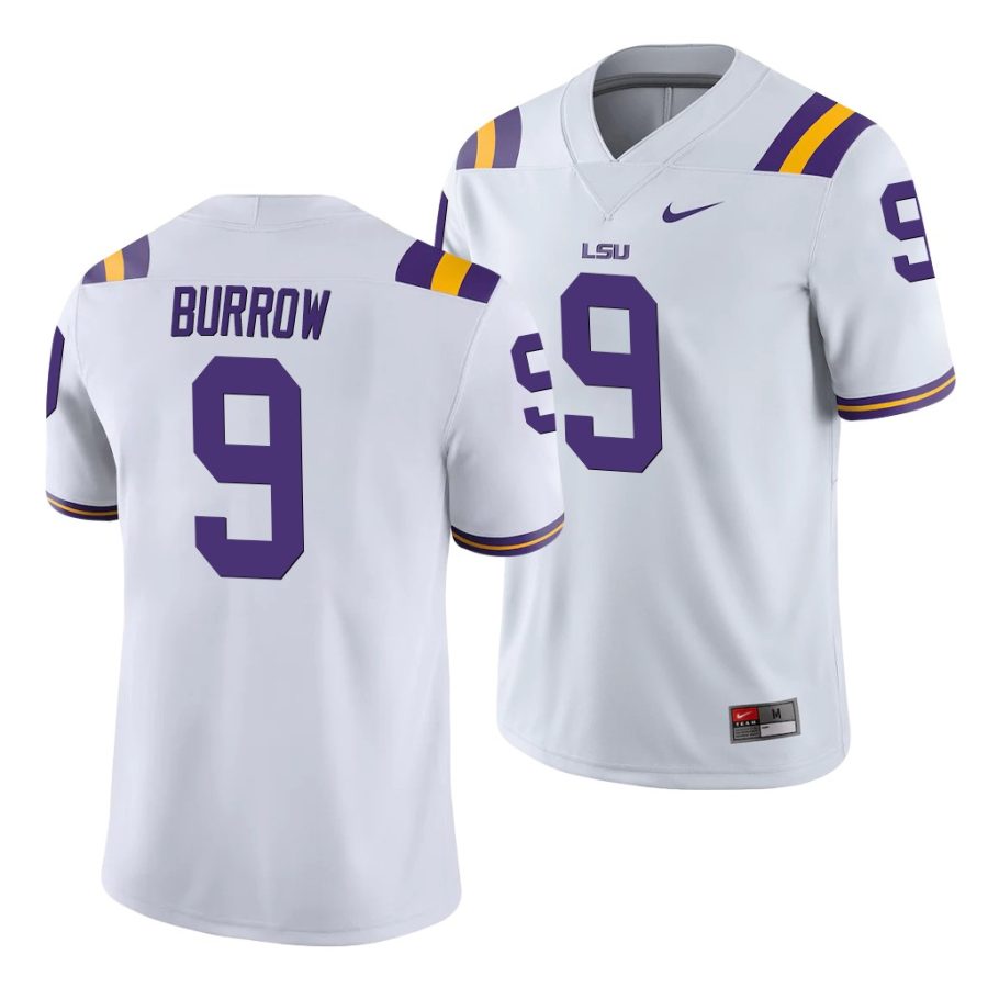 lsu tiger joe burrow white game college football jersey