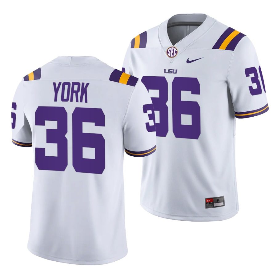 lsu tigers cade york white college football men jersey