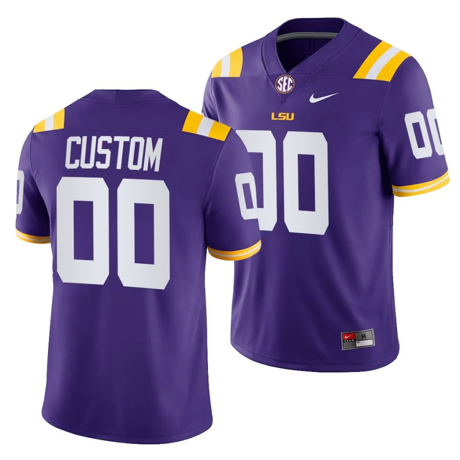 lsu tigers custom purple college football men jersey