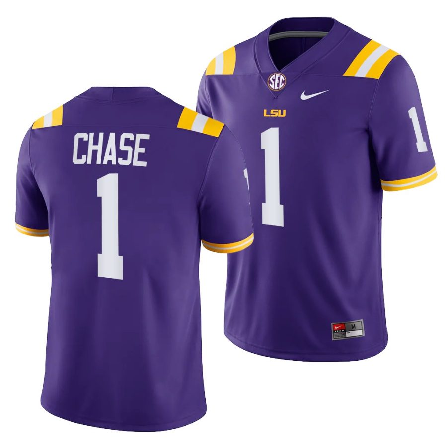 lsu tigers ja'marr chase purple college football men jersey