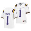 lsu tigers ja'marr chase youth white college football jersey