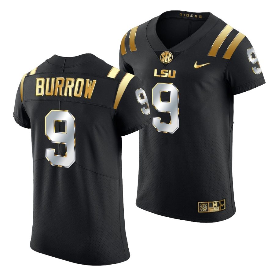 lsu tigers joe burrow golden edition elite nfl black jersey