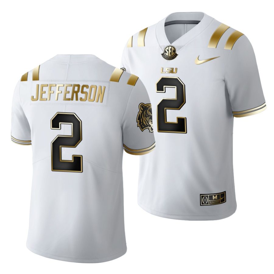 lsu tigers justin jefferson golden edition limited nfl white jersey