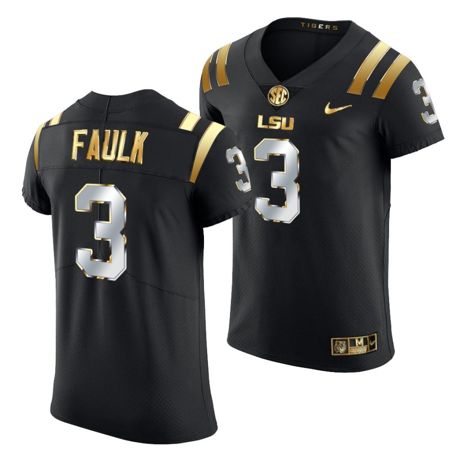 lsu tigers kevin faulk golden edition elite nfl black jersey