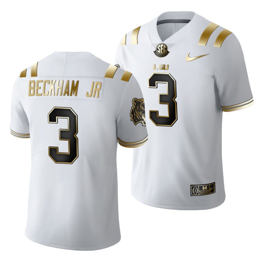 lsu tigers odell beckham jr. golden edition limited nfl white jersey