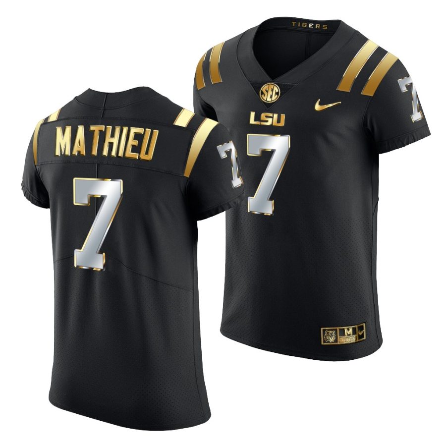 lsu tigers tyrann mathieu golden edition elite nfl black jersey