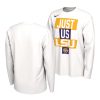 lsu tigers white 2021 postseason basketball just us bench long sleeve men t shirt