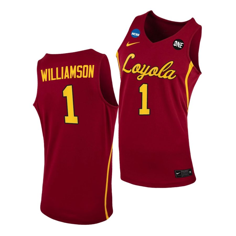 lucas williamson maroon 2021 march madness sweet 16 loyola chicago ramblers jersey