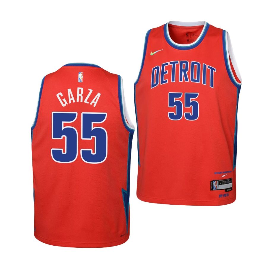 luka garza pistons iowa 2021 draft red nba 75th city edition youth jersey