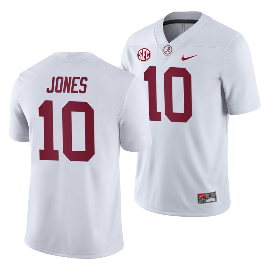 mac jones white college football men's jersey