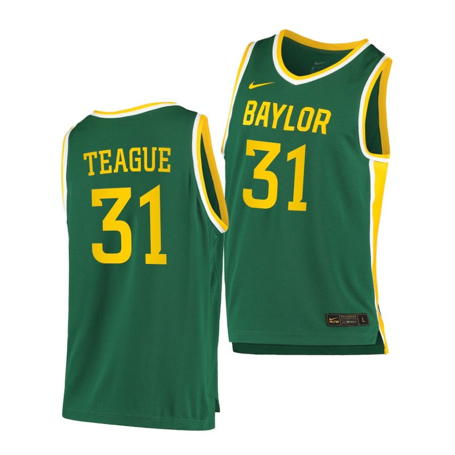 macio teague baylor bears green replica 2020 21 college basketball jersey