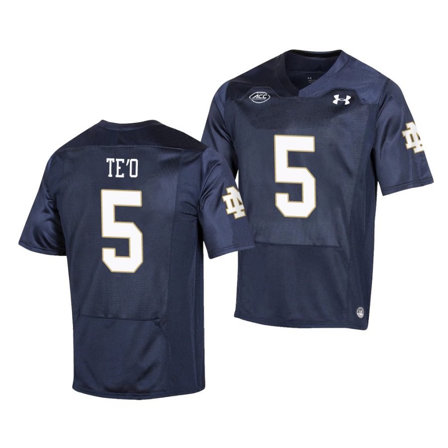 manti te'o navy replica men's jersey