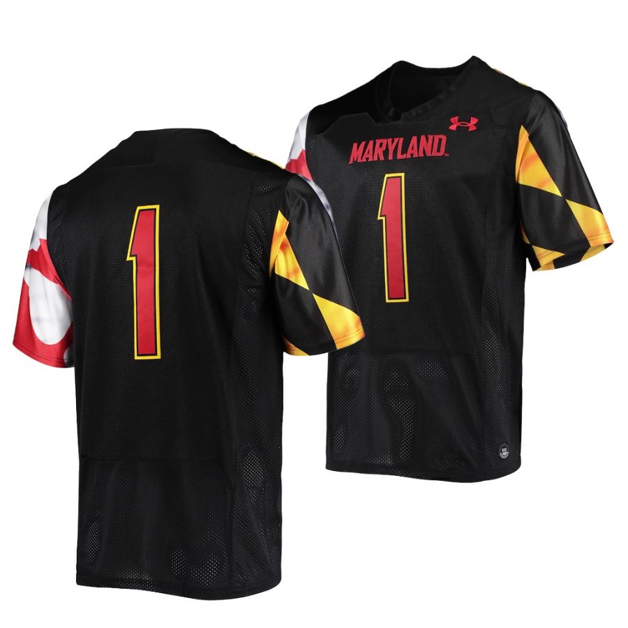 maryland terrapins custom black college football men jersey 0