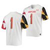 maryland terrapins custom white college football men jersey 0