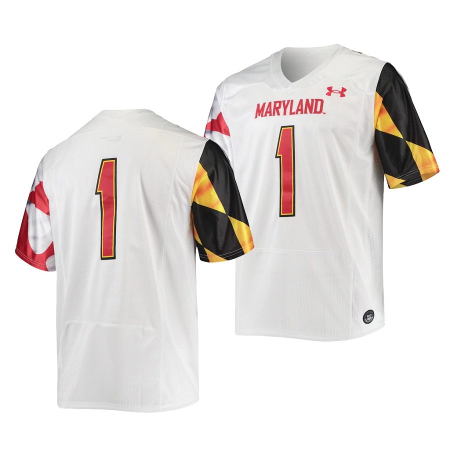 maryland terrapins custom white college football men jersey