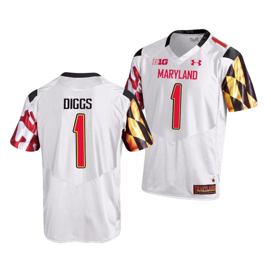 maryland terrapins stefon diggs white college football men's jersey