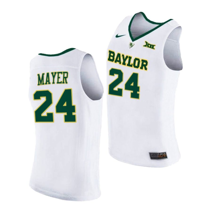 matthew mayer white 2021 march madness elite 8 baylor bears jersey