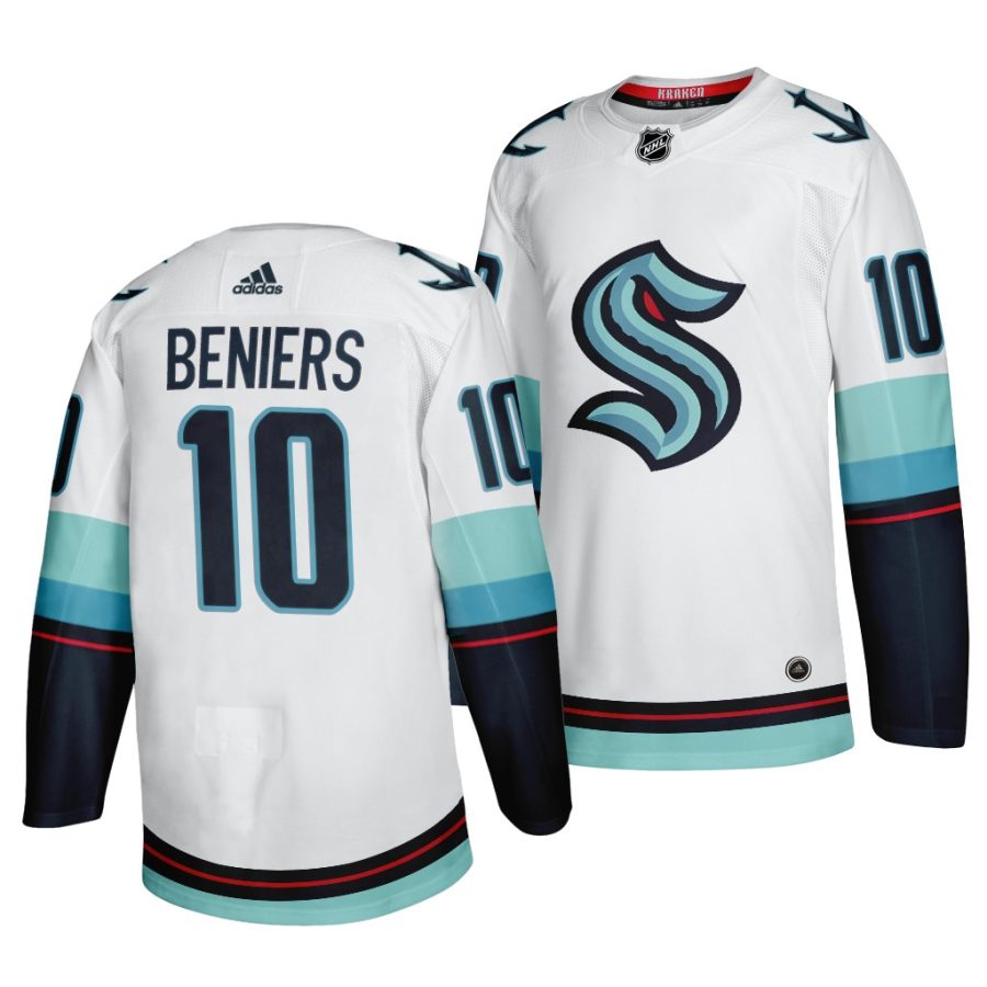 matty beniers kraken away white 2021 nhl draft men jersey