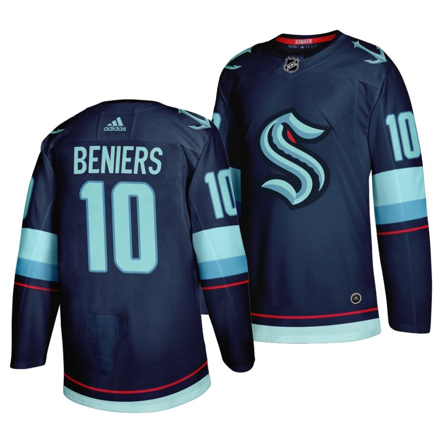 matty beniers kraken home navy 2021 nhl draft men jersey