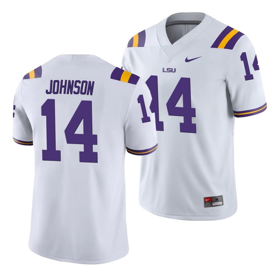 max johnson white college football men's jersey