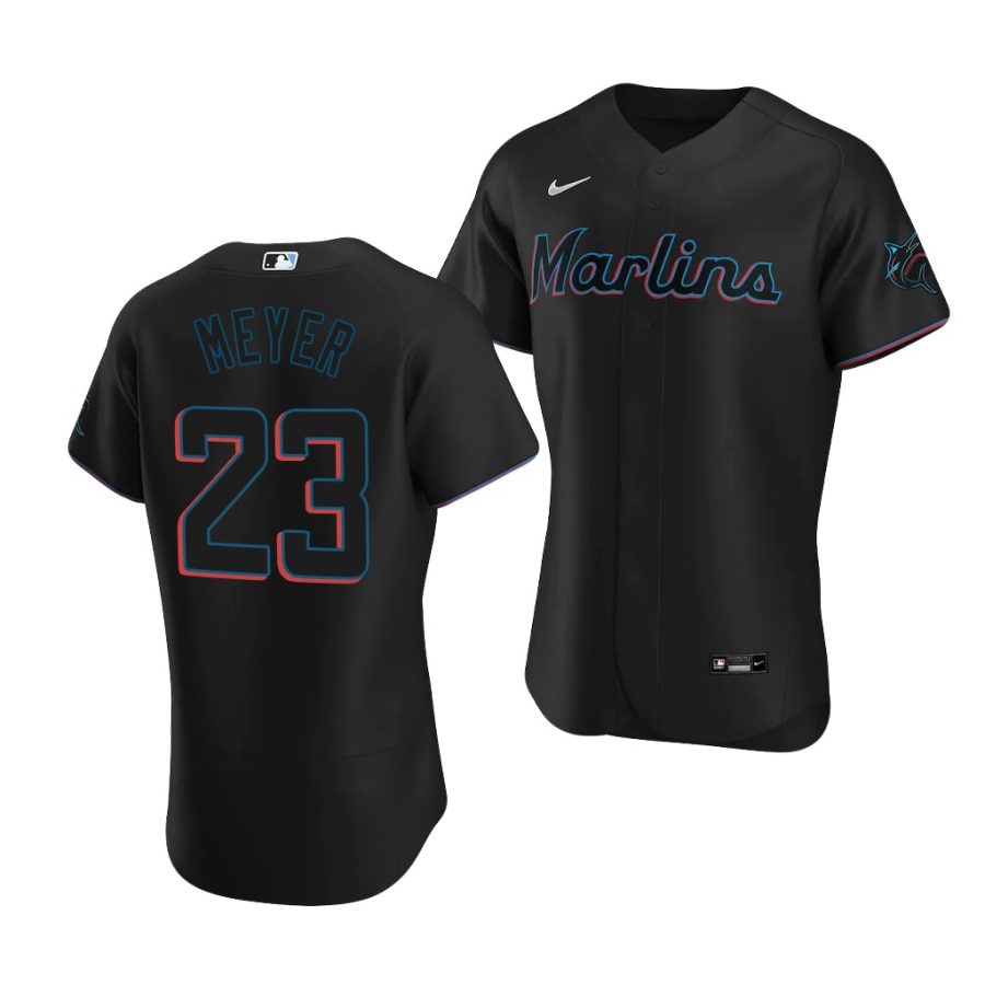 max meyer marlins 2020 mlb draft authentic alternate black jersey