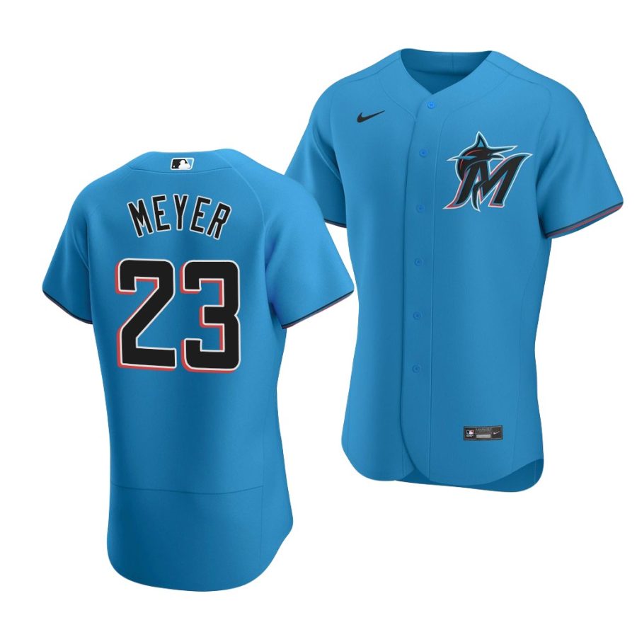 max meyer marlins 2020 mlb draft authentic alternate blue jersey