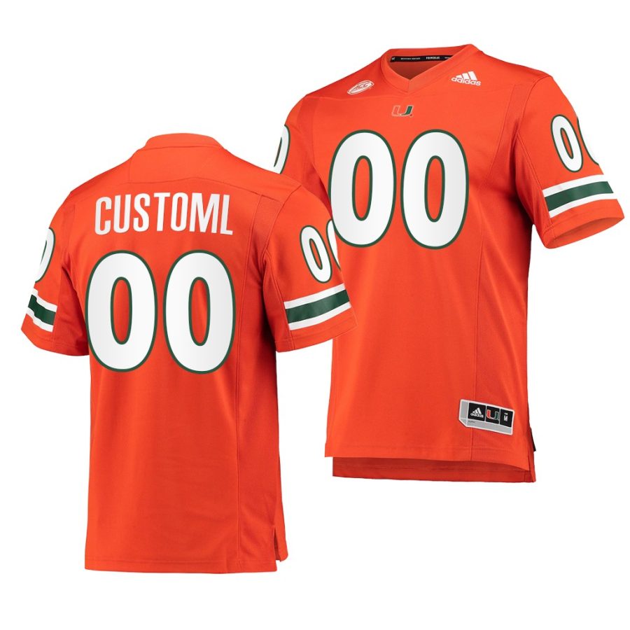 miami hurricanes custom orange college football men jersey