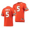 miami hurricanes key'shawn smith orange college football men jersey