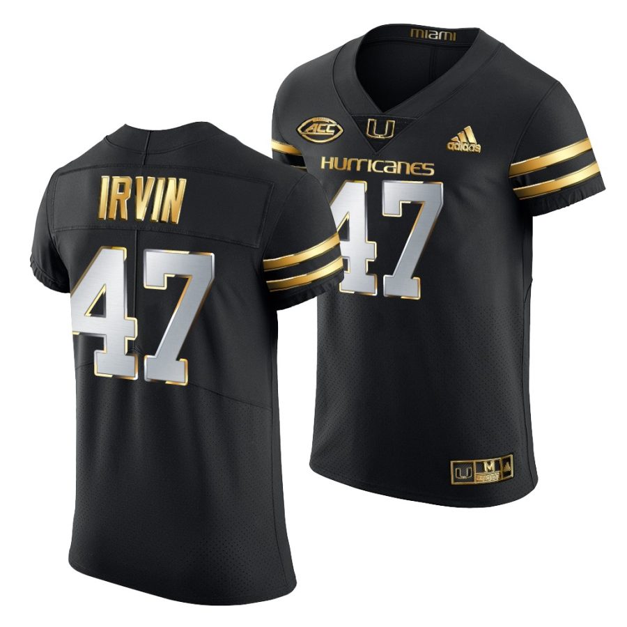 michael irvin black golden edition miami hurricanes jersey