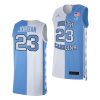 michael jordan north carolina tar heels 2021 blue white split edition special jersey