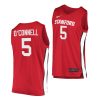 michael o'connell red college basketball men jersey