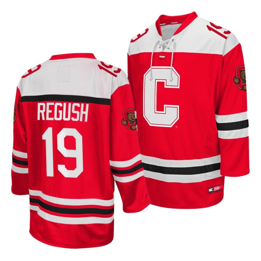 michael regush ncaa college hockey red jersey