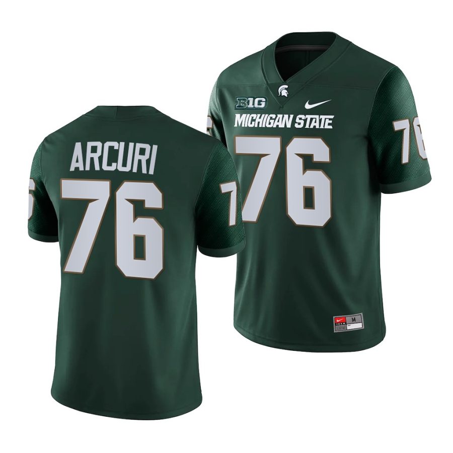 michigan state spartans aj arcuri green college football game jersey